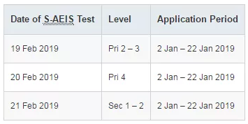 新加坡国际学校课程,2019S-AEIS考试