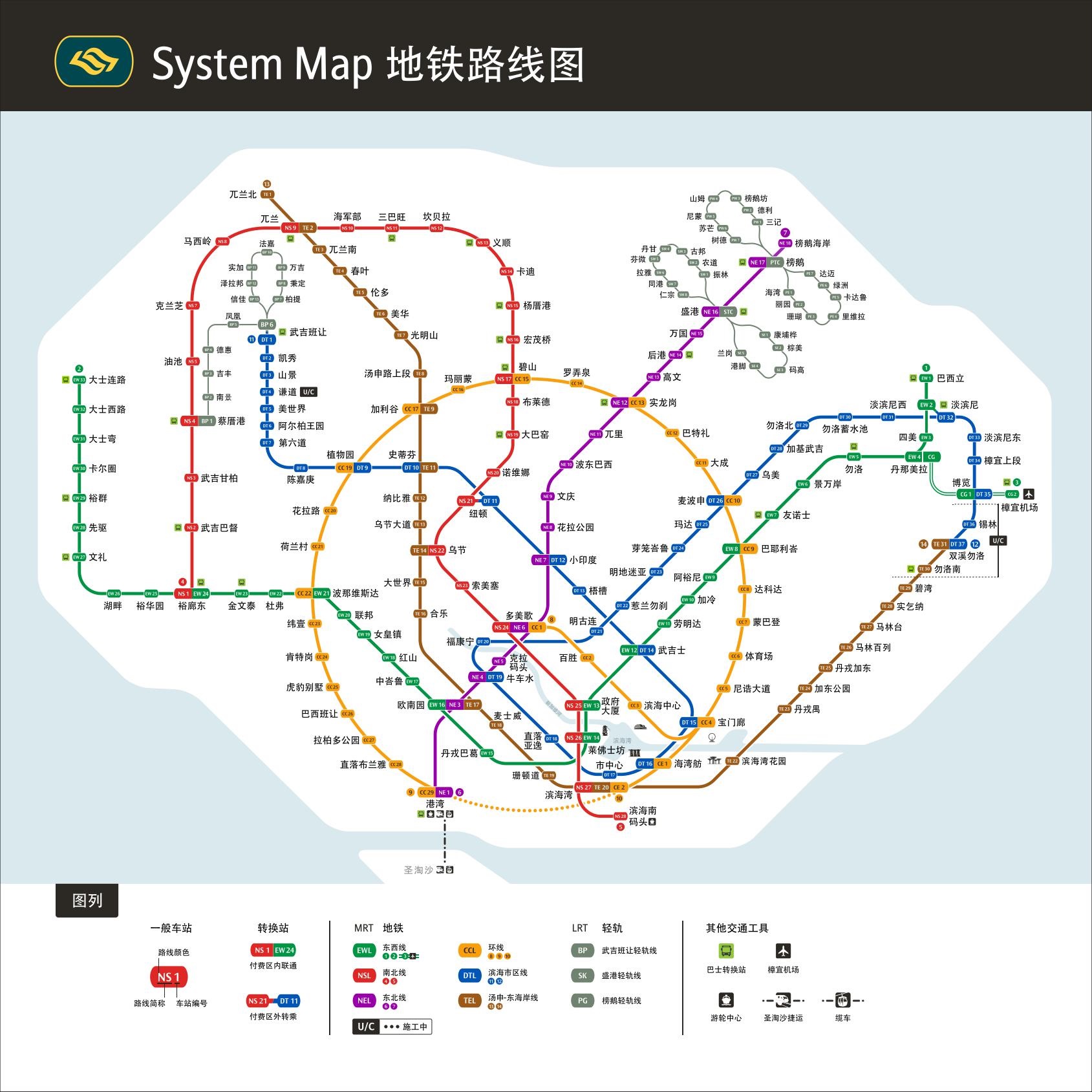 新加坡地铁路线图